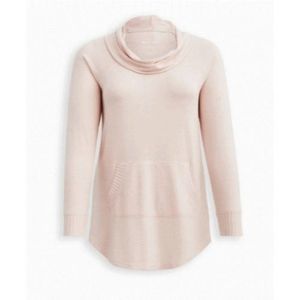 Torrid Womens Size 4 Large Tunic Sweatshirt Super Soft Cowl Neck Pink Stretch